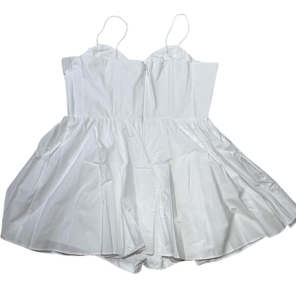 Good American Sleeveless V-Neck Poplin Babydoll Mini Dress - Picture 3 of 10